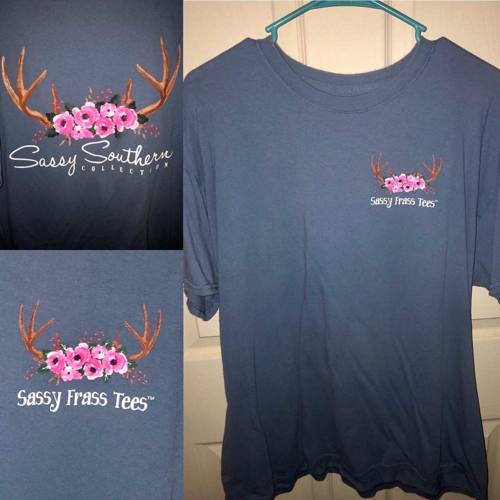 Cool Blue Deer Antler T-shirt